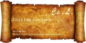 Csillag Luciusz névjegykártya